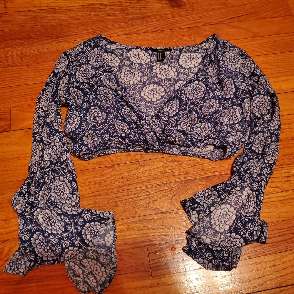 Flared Arm Crop Top